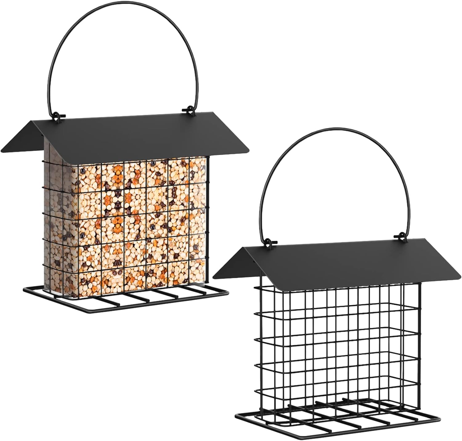 Hanging Suet Holder Cage Cake Bird Feeder for Outside - Squirrel Proof & Rainproof
