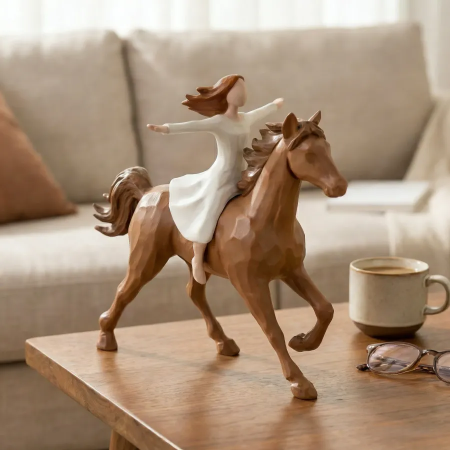 🐎Girl Riding Horse Figurine