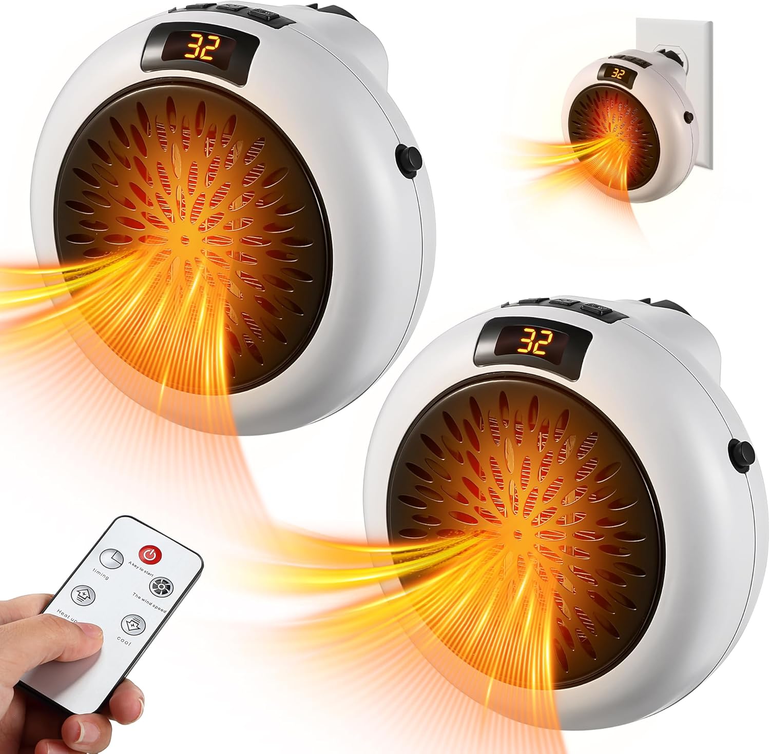 500W Quiet and LED Display Space Heater