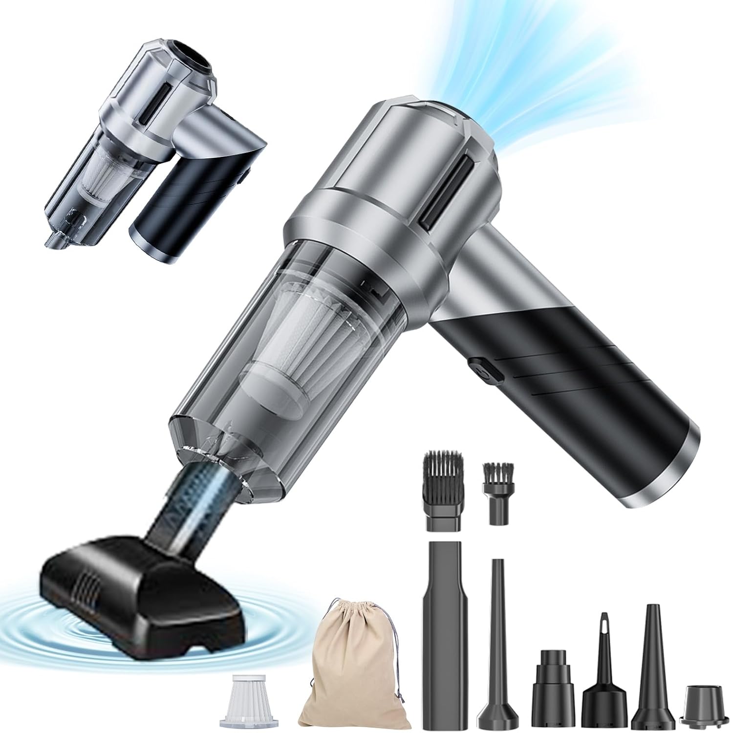 20000Pa Brushless Motor Portable Car Vacuum