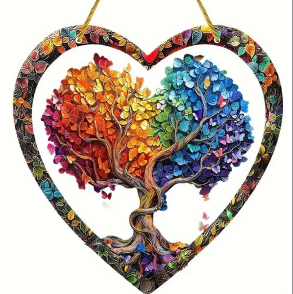 Heart Stained Glass Suncatcher