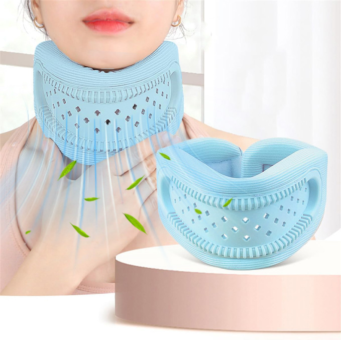 Neck Brace for Pain Relief and Support, Soft Adjustable Cervical Collar Neck Traction Device