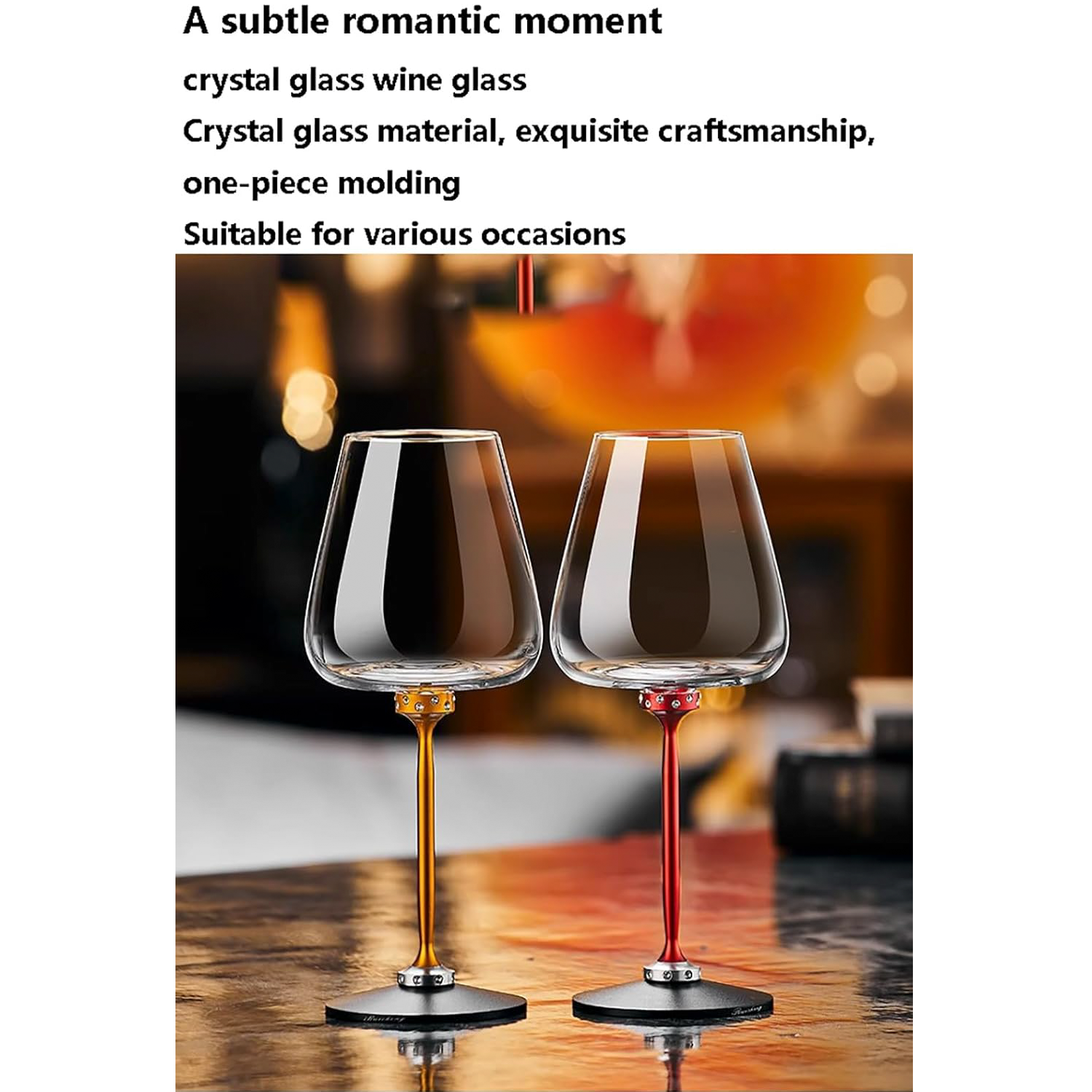 Rotating Crystal Glass Red Wine or White Wine Glass