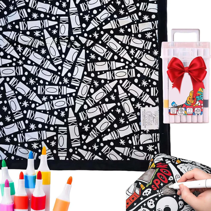 🎨THE WEEK'S SPECIAL PRICE✨DIY Coloring Blanket with Markers