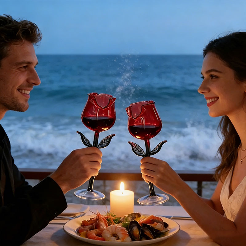 🌹🍷 Romantic Rose-Shaped Wine Glasses – Elegance for Every Special Moment 🍷🌹