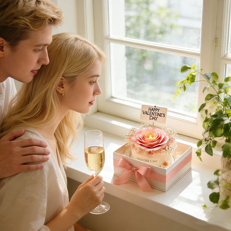 🌹🕯️ Everlasting Bloom Valentine’s Day Rose Candle – Romance That Glows Forever 🕯️🌹