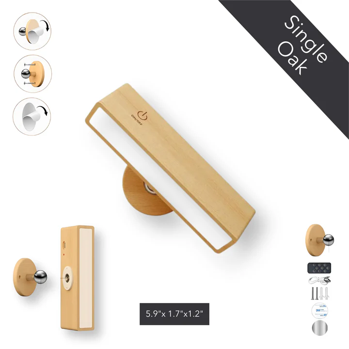 Battery Operated Wall Sconce Wood Wall Lamp