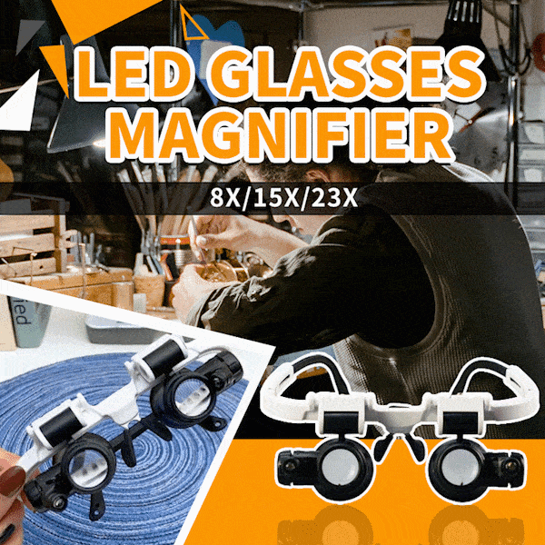 LED Glasses Magnifier 8x 15x 23x
