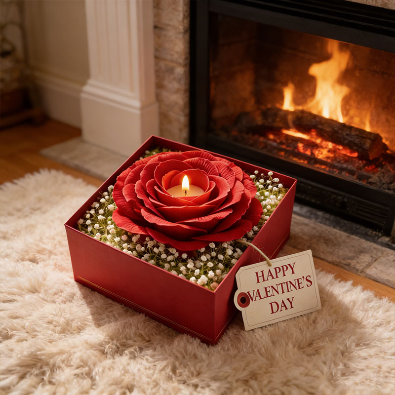 🌹🕯️ Everlasting Bloom Valentine’s Day Rose Candle – Romance That Glows Forever 🕯️🌹