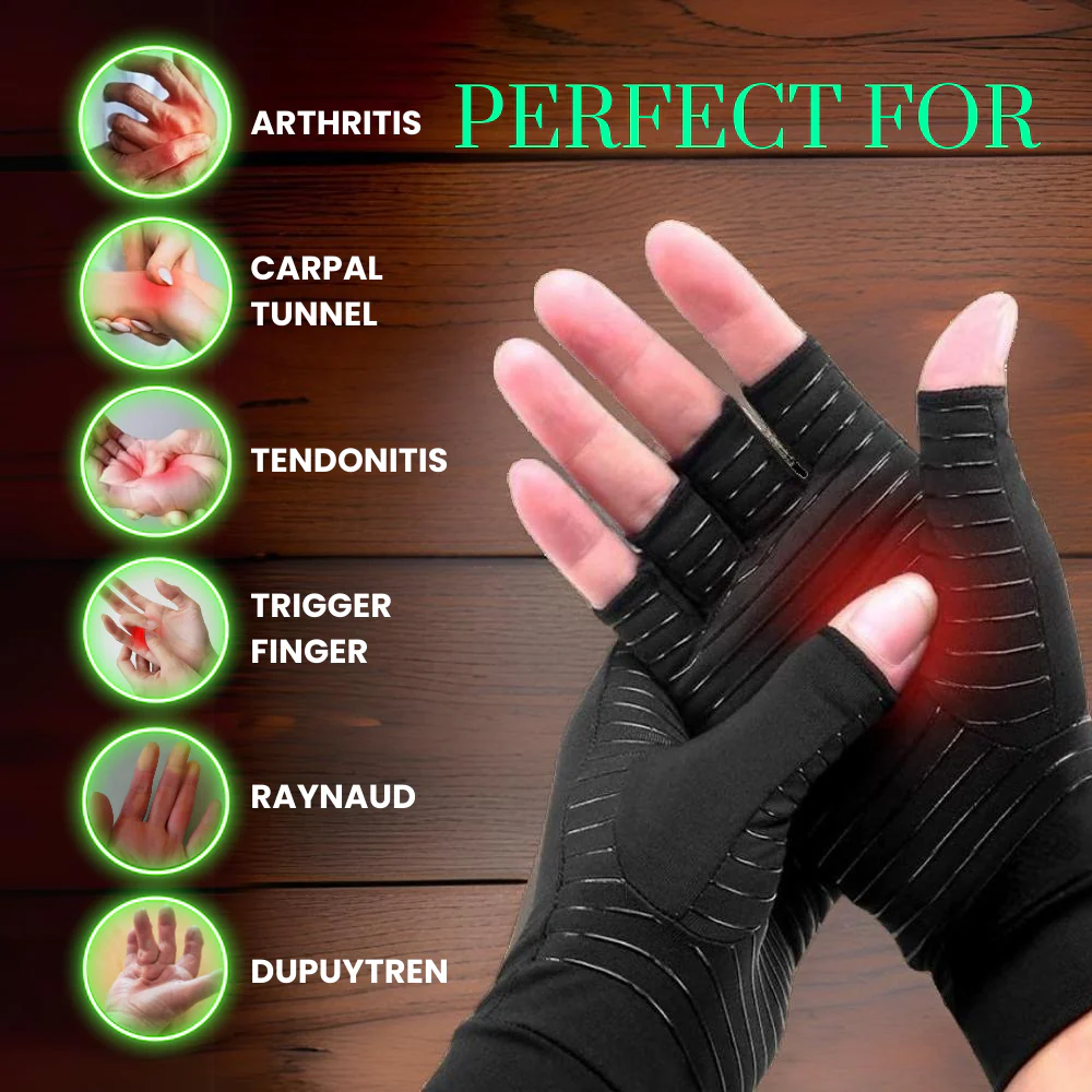 Copper Compression Gloves for Hand Pain