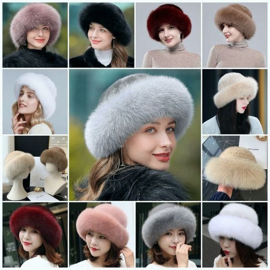 Braided Real Hair Warm Thick Basin Hat