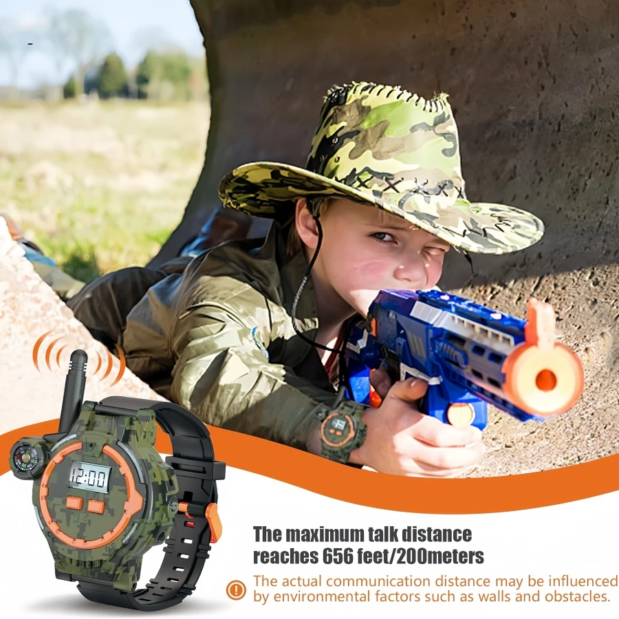 Two-Way Radio Walkie Talkies for Kids with Flashlight and Compass