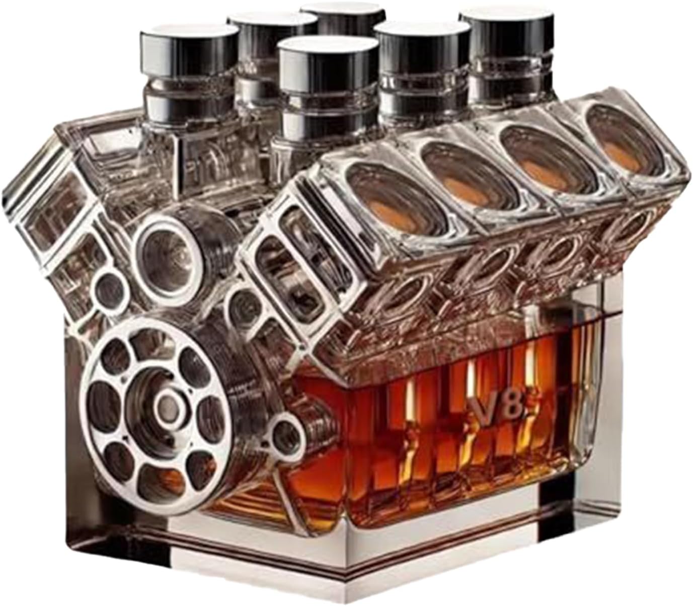 V8 Engine Shaped Whiskey Decanter 