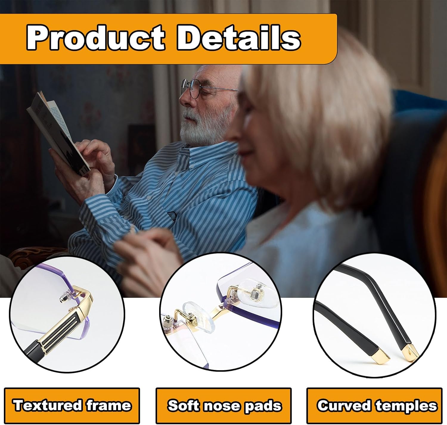 Automatic Zoom Blue Light Blocking Reading Glasses