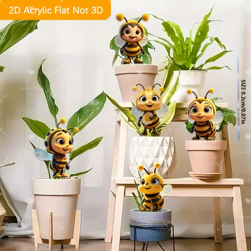Cute Bee Friends Acrylic Garden Decor