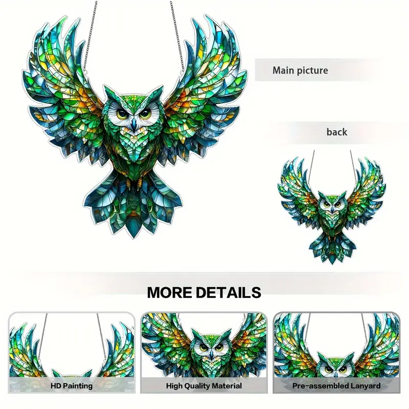 Owl Window Hanging Stained Glass