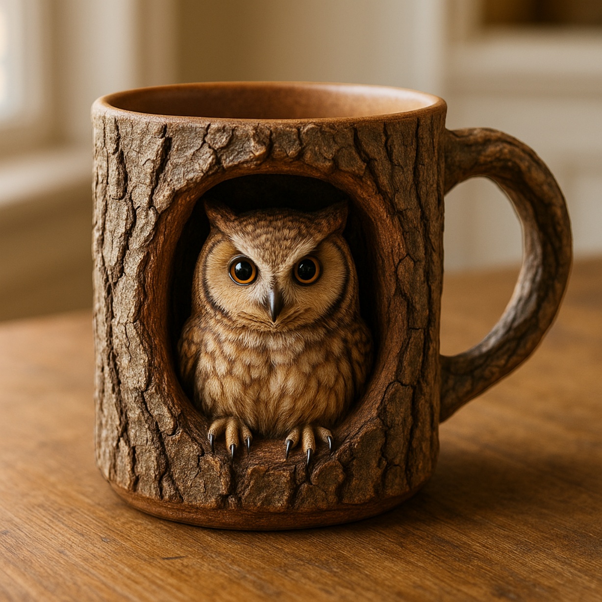 Handmade-Raccoon Tree Hollow Mug