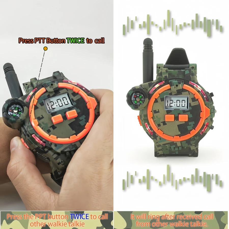 Two-Way Radio Walkie Talkies for Kids with Flashlight and Compass