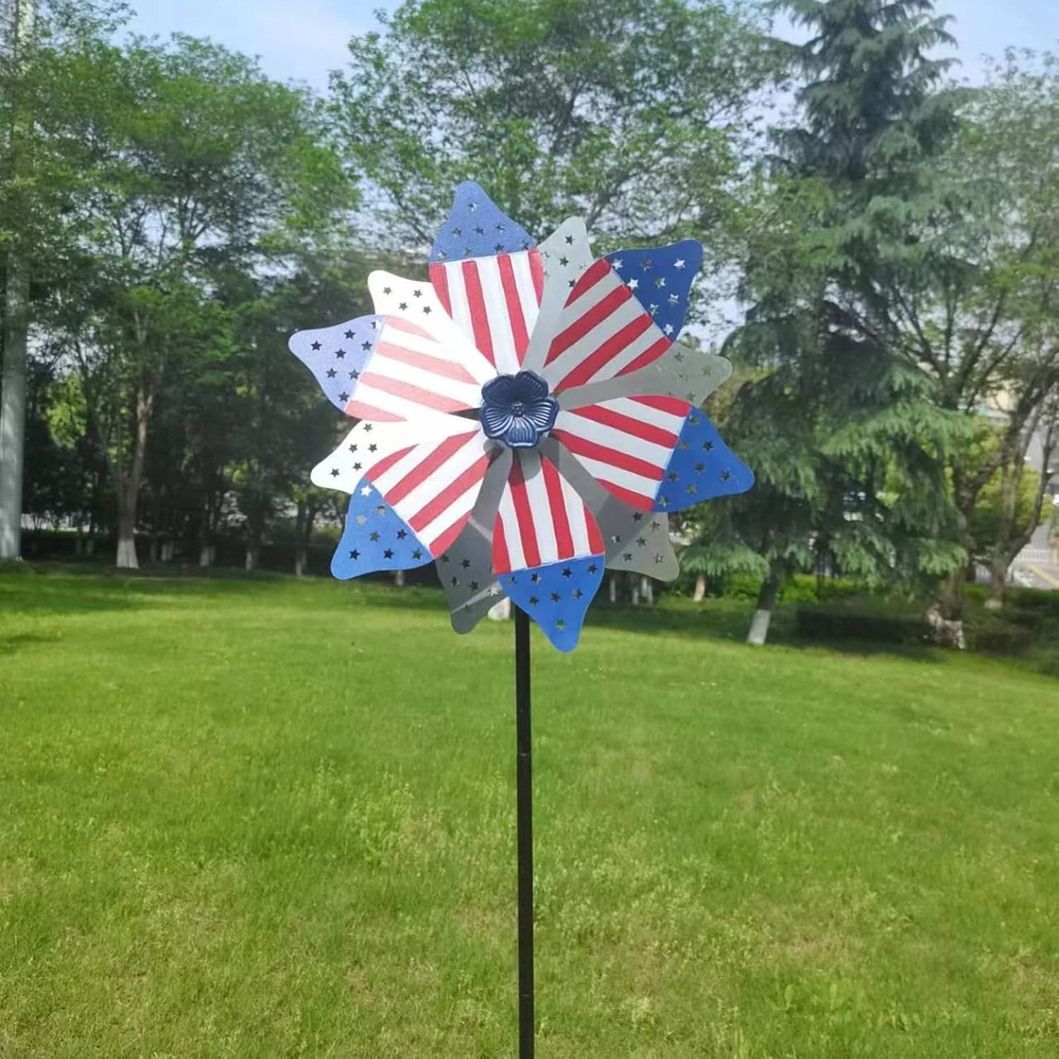 Patriotic Pinwheel Red White and Blue American Flag Pinwheel 