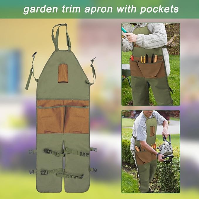 Garden Gardening Trimming Multi Pocket Oxford Cloth Color blocked Extended Garden Leg Protector Apron