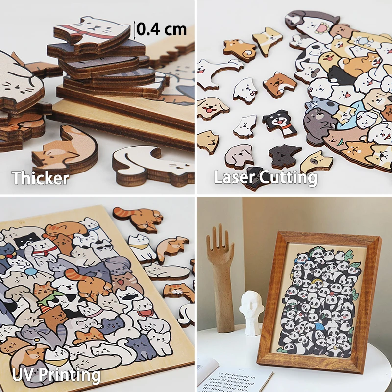 Original Magnetic Adorable animal Wooden Puzzle