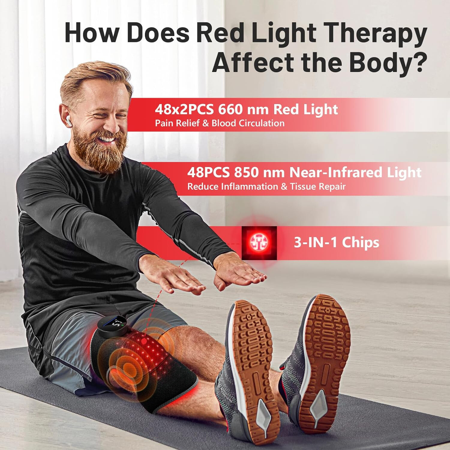 Welnax™ Red Light Therapy Heated Knee Braces