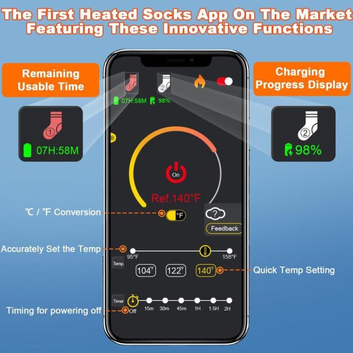 Heated Socks for Men Women with App Control