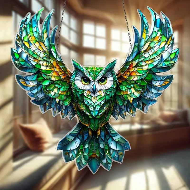 Owl Window Hanging Stained Glass
