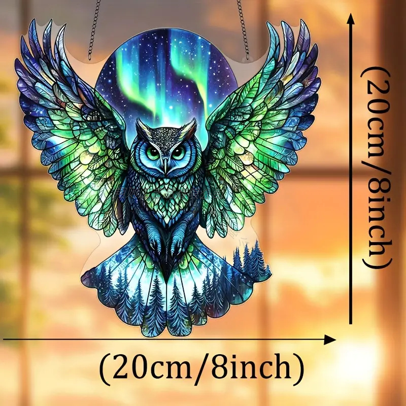 Owl Window Hanging Stained Glass