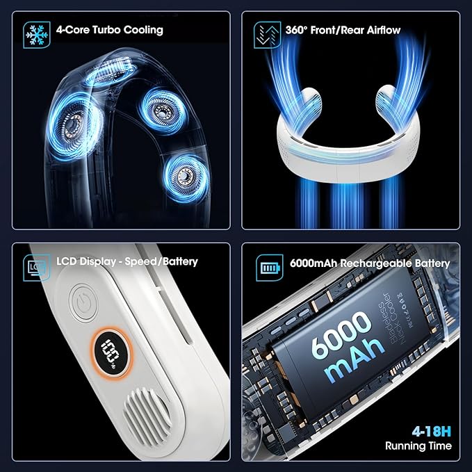  Welnax™ Foldable Bladeless Neck Fan