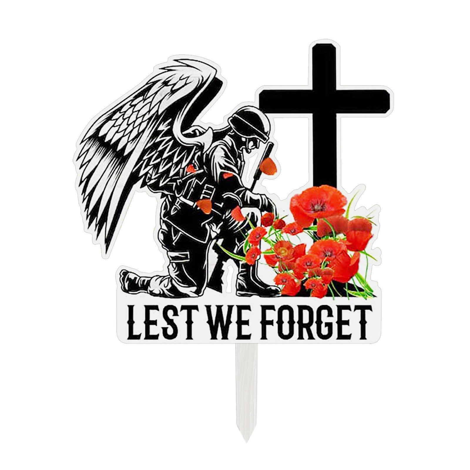 Memorial metal plaque for soldiers- American flag