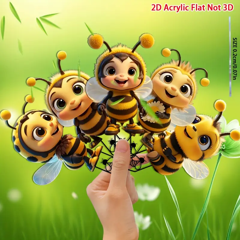 Cute Bee Friends Acrylic Garden Decor