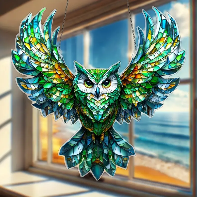 Owl Window Hanging Stained Glass