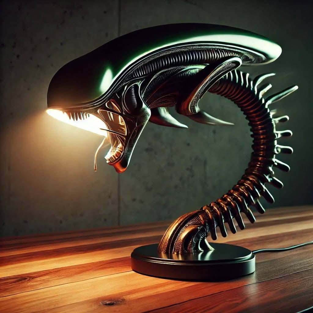 Unique Alien Creature Lamp Stand