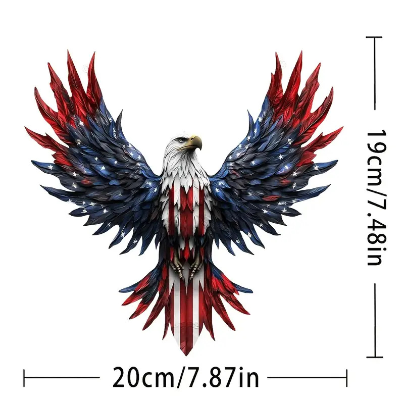 Eagle American Flag Window Hanging
