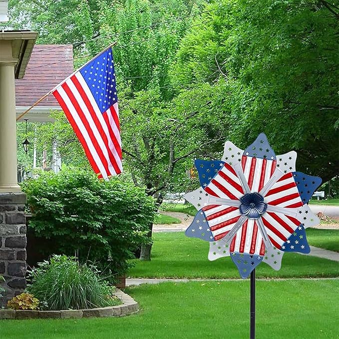 Patriotic Pinwheel Red White and Blue American Flag Pinwheel 