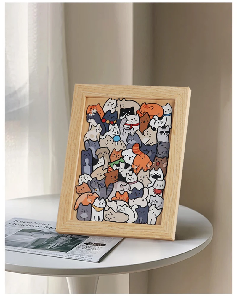 Original Magnetic Adorable animal Wooden Puzzle