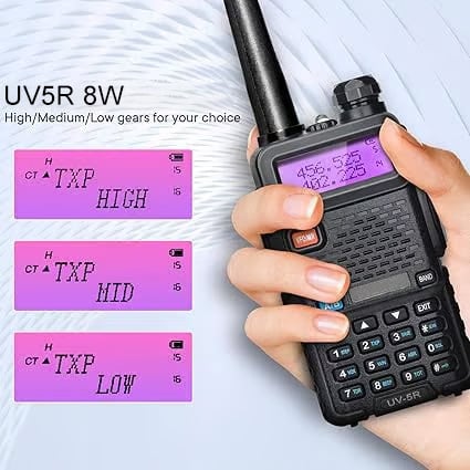 UV-5R Ham Radios Long Range—8W Dual Band Rechargeable Walkie Talkie Portable Two-Way Radios