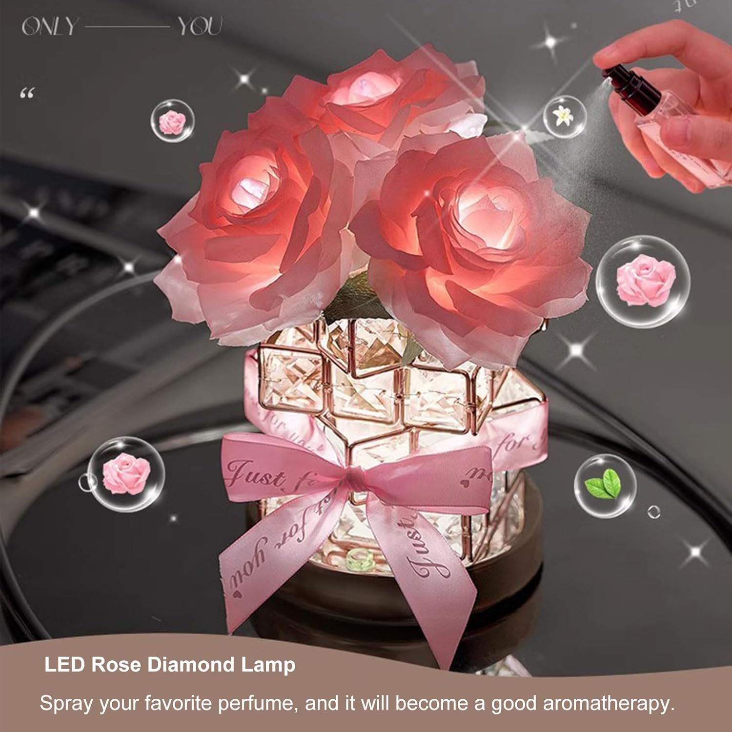 Rose Crystal Table Lamp