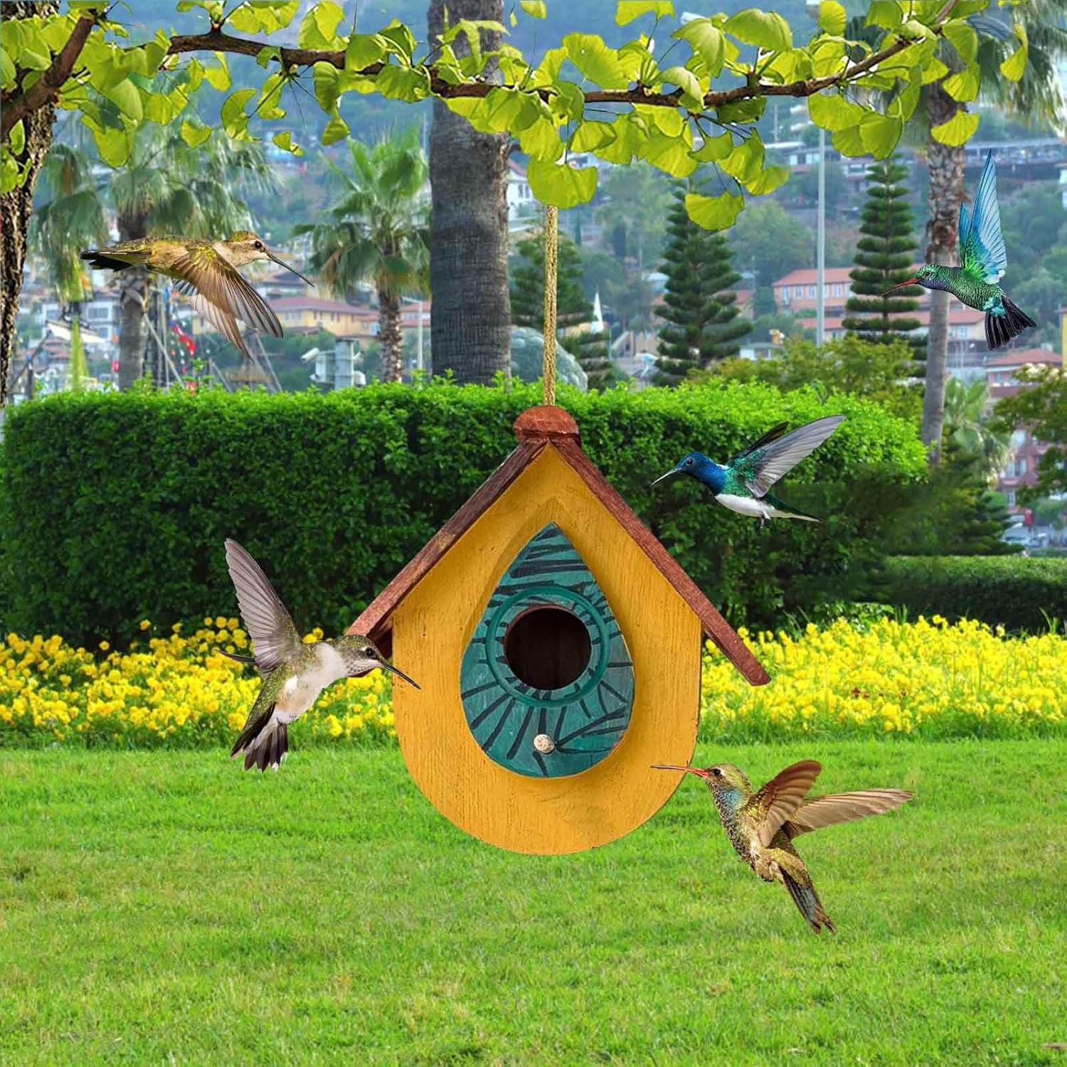 Handmade Wooden Hummingbird Houses