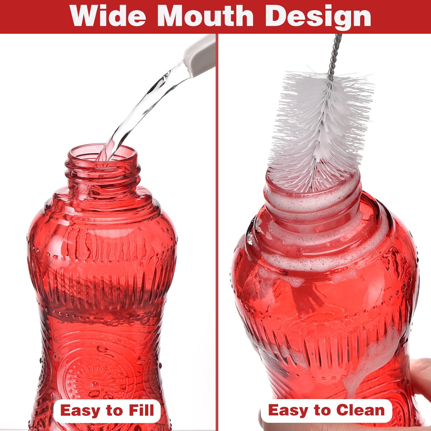 Vintage Style Glass Hummingbird Feeder