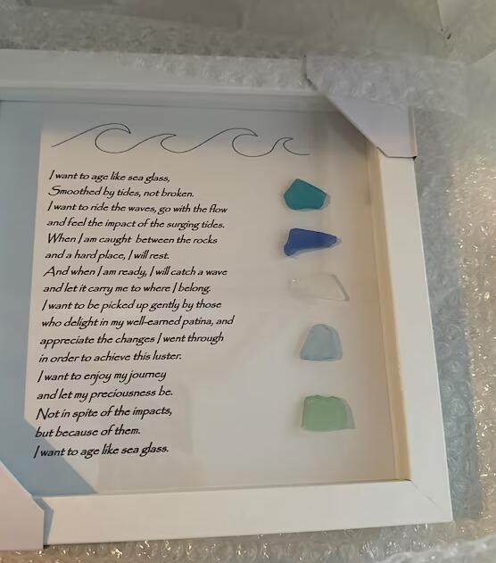 ❤️LARGE Sea Glass Poem/I want to age like sea glass