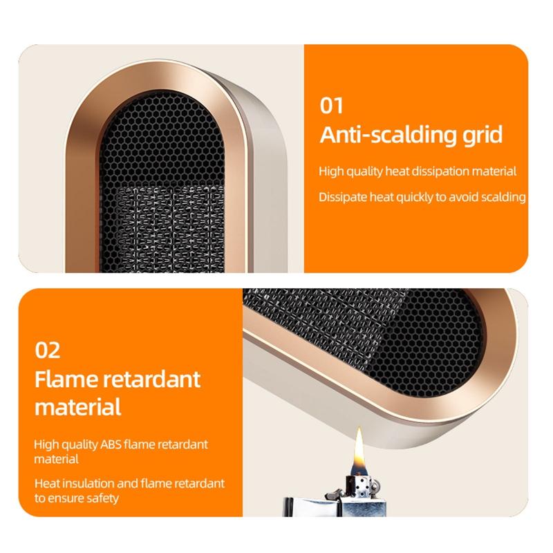 Portable 800W Space Heater PTC Ceramic for Home Office