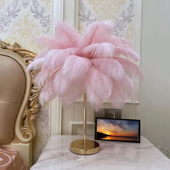 Remote Control Feather Table Lamp