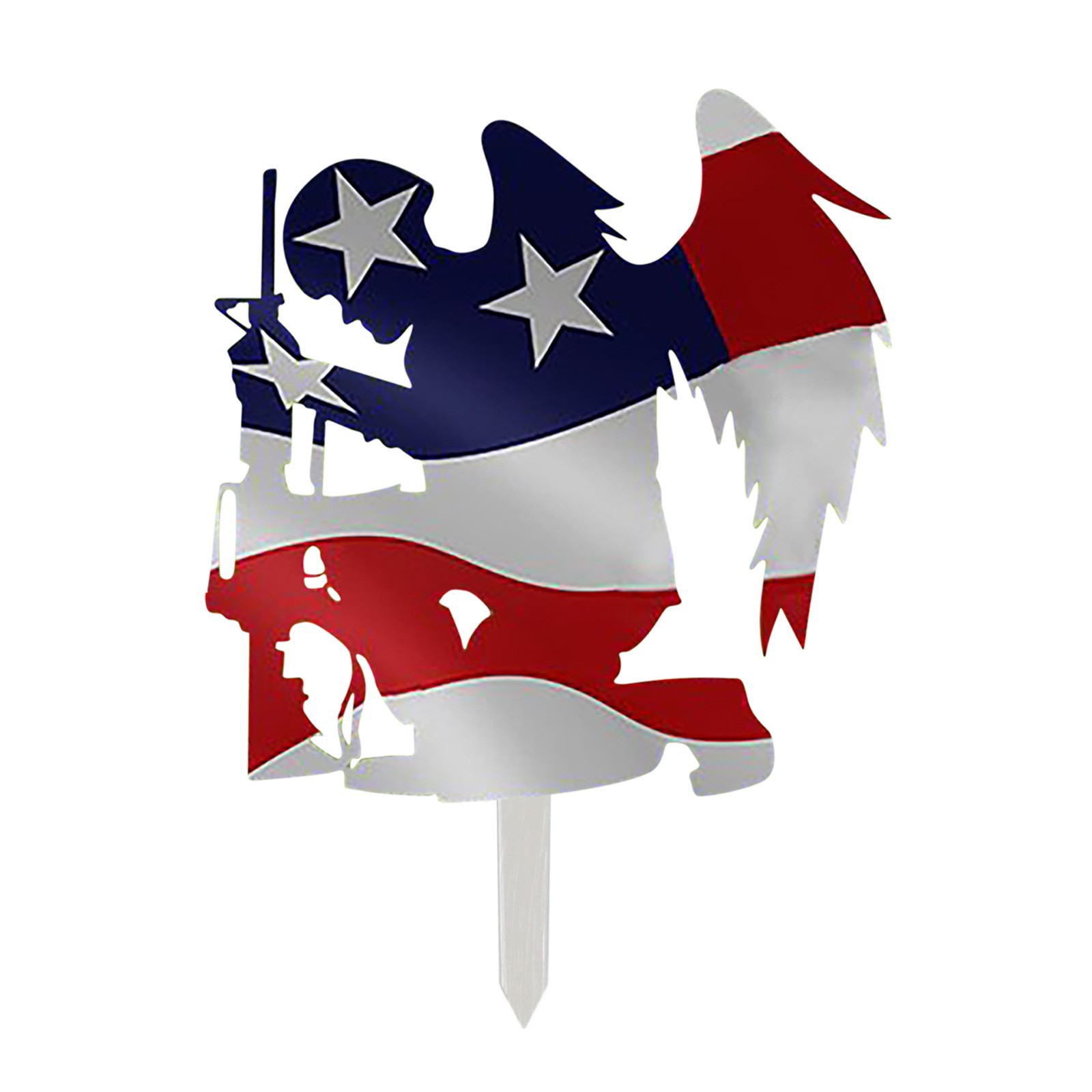 Memorial metal plaque for soldiers- American flag