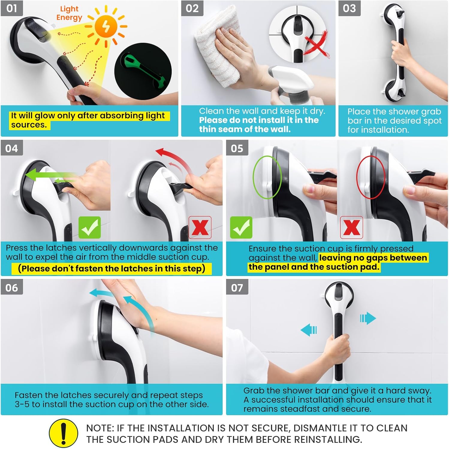 Detachable Bathroom Grab Bar