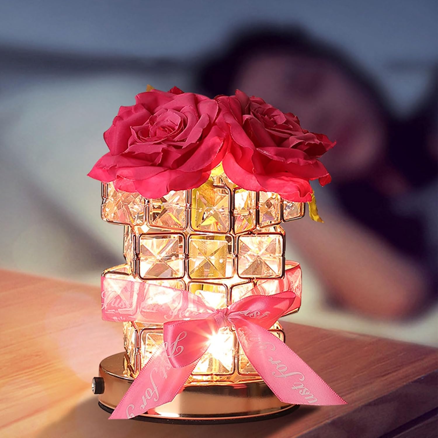 Rose Crystal Table Lamp