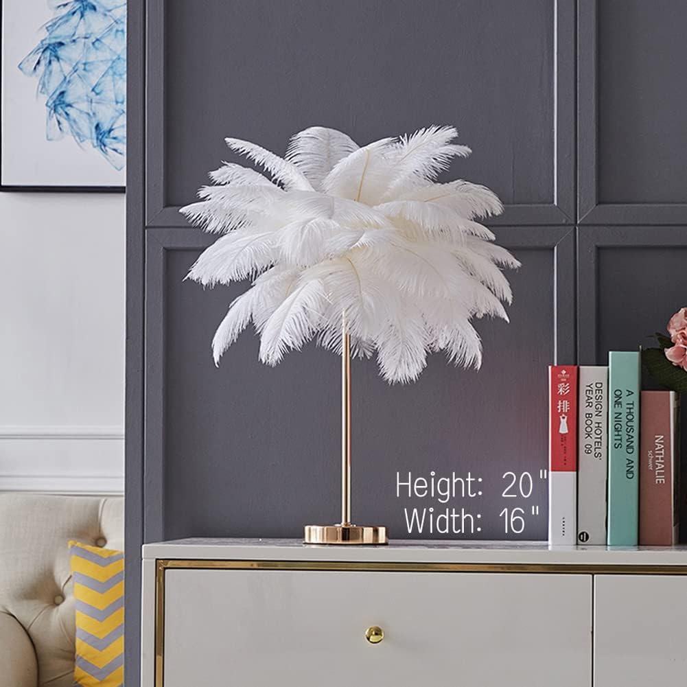 Remote Control Feather Table Lamp