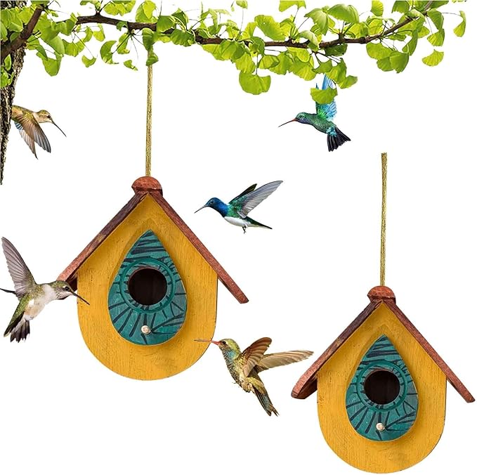 Handmade Wooden Hummingbird Houses