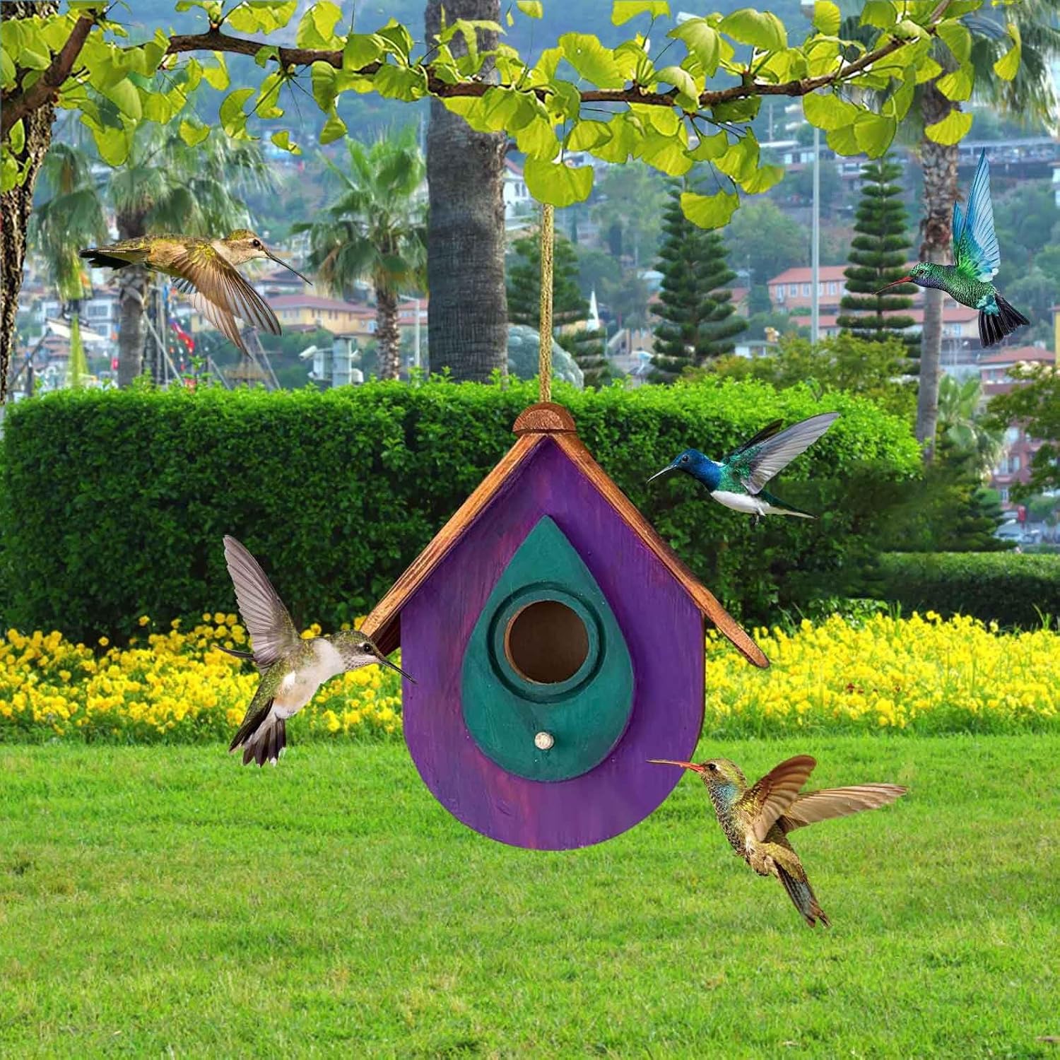 Handmade Wooden Hummingbird Houses